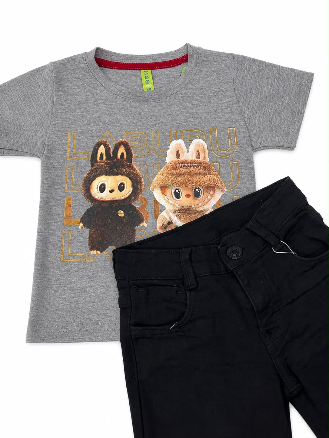 Set niño playera estampada con short negro