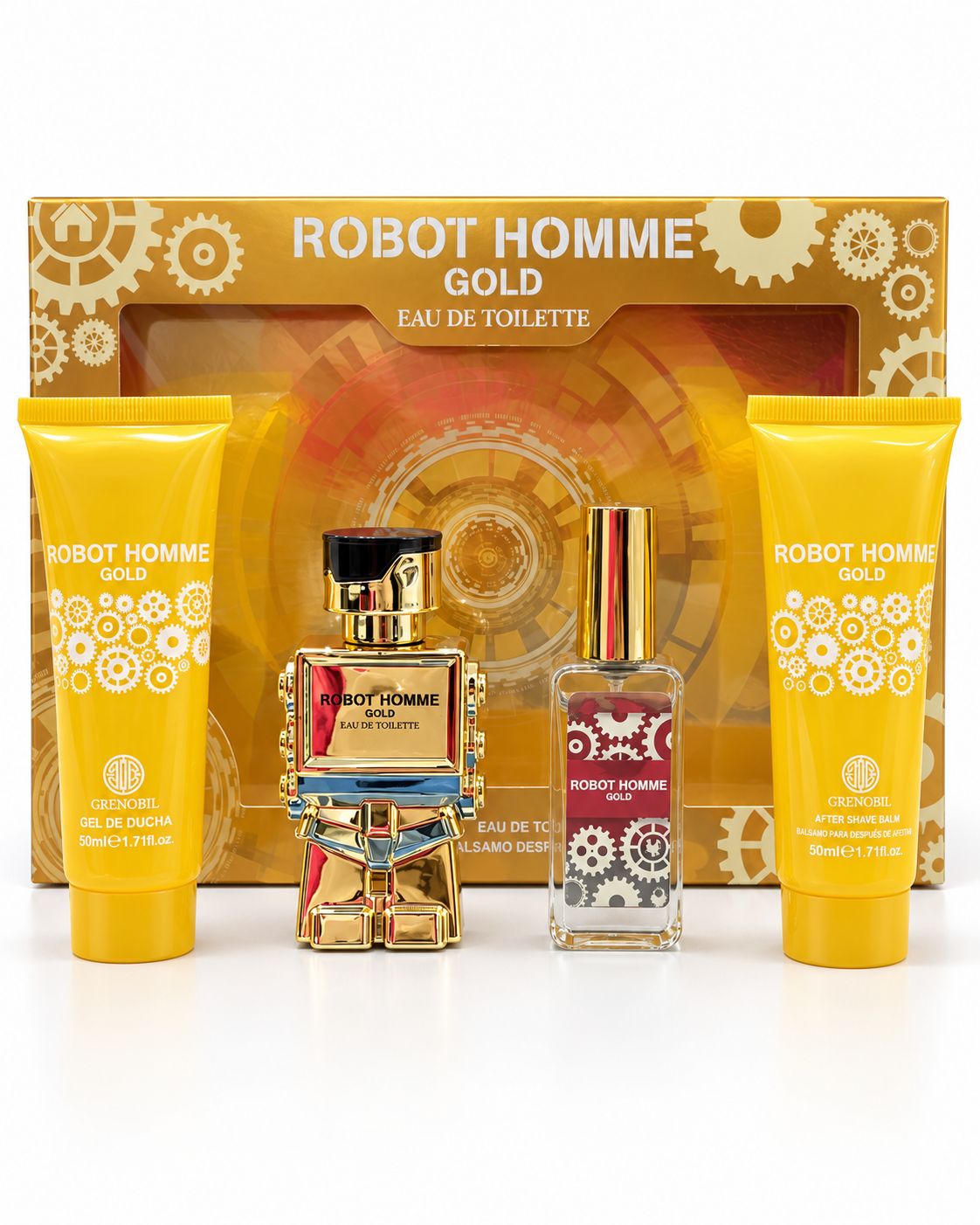 Perfume caballero Robot Homme Gold set 4 piezas
