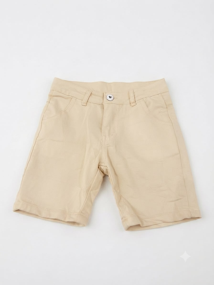 Set niña blusa color beige short kaki