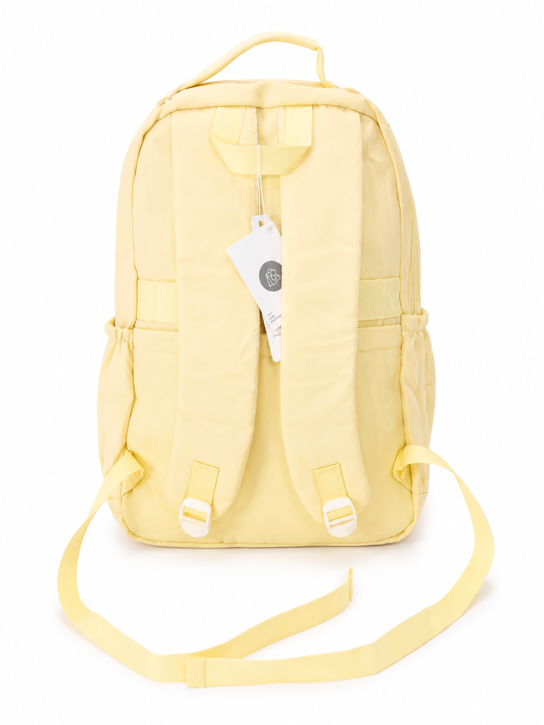 Mochila juvenil color amarillo pastel con diseño de perrito