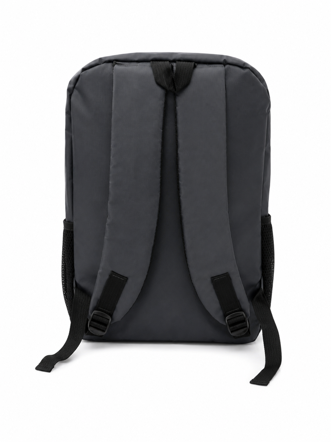 Set Mochila juvenil deportiva gris oscuro con estuche organizador y lapicera