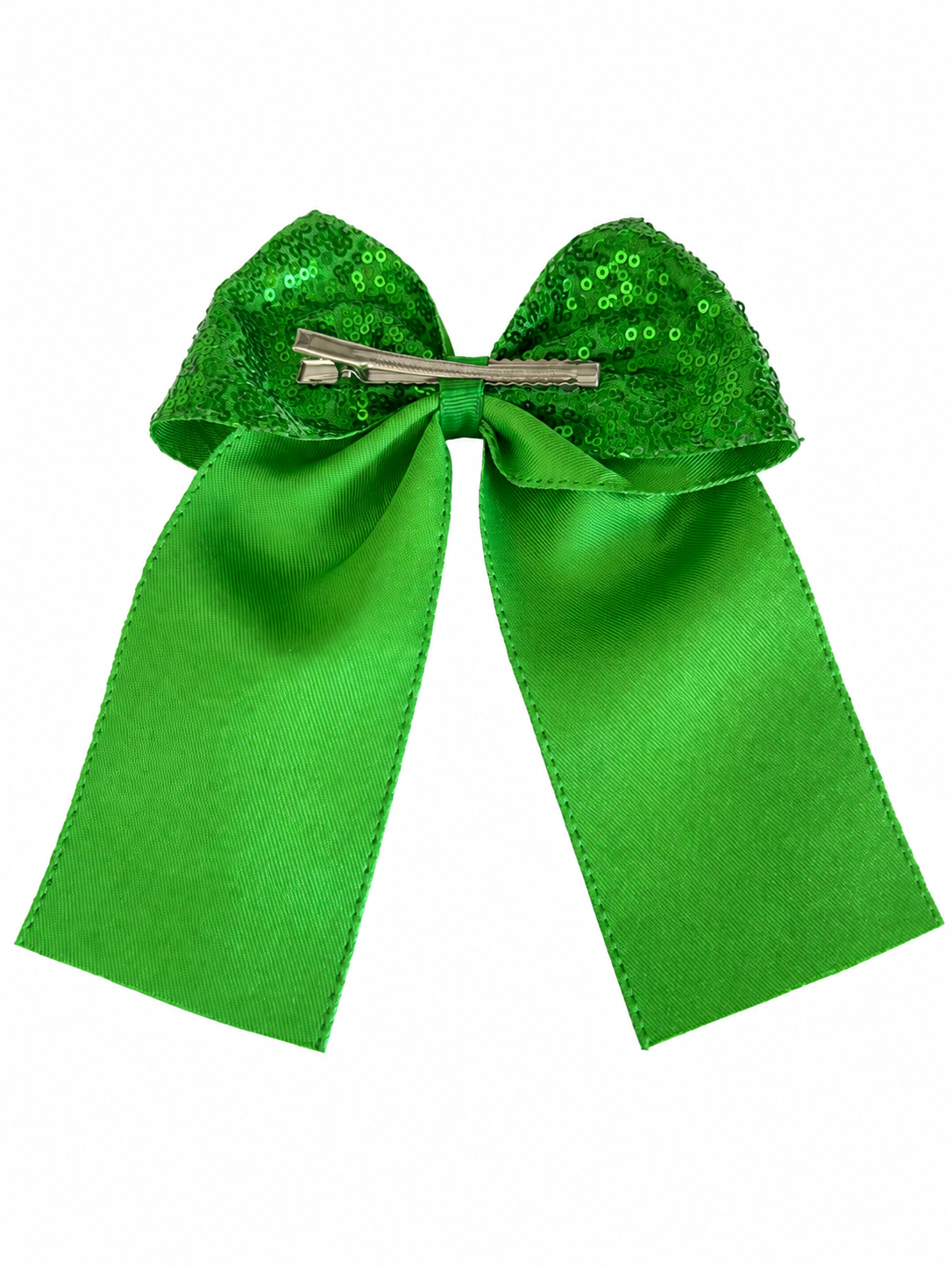 Moño niña verde con lentejuelas