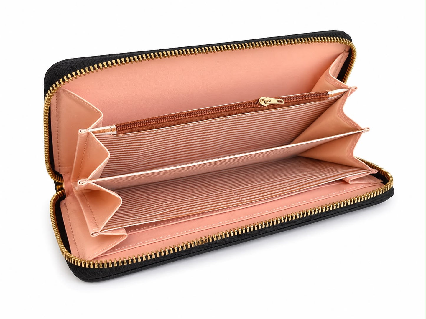 Cartera Dama Wallet Doble espacio negro
