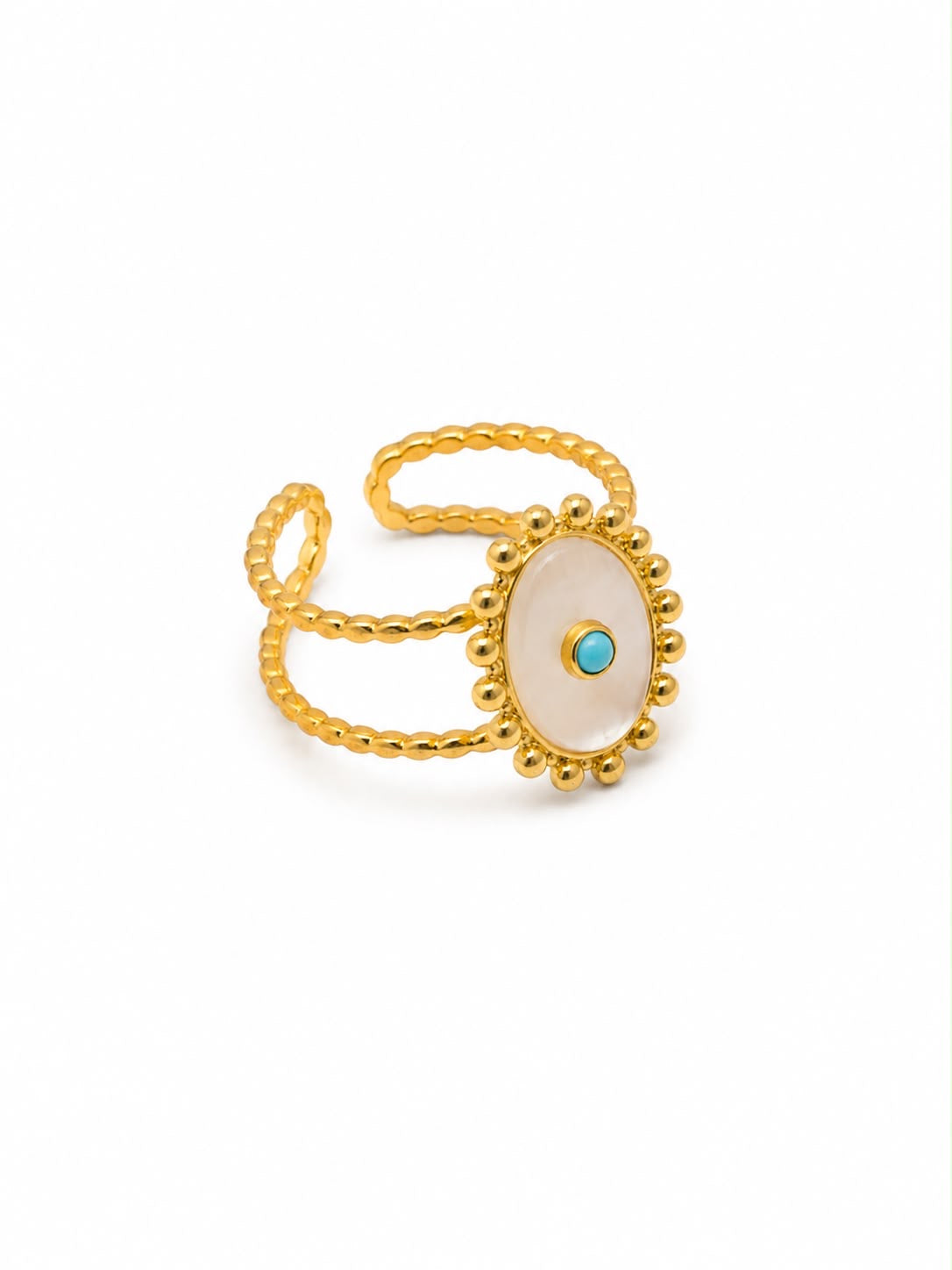 Anillo Dama dorado estilo ojo protector