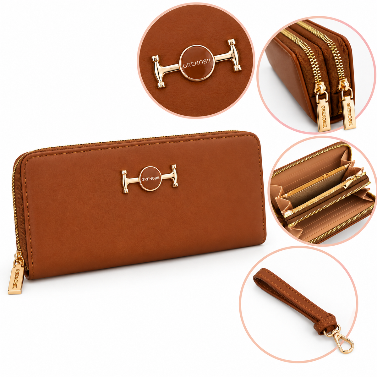 Cartera dama con doble cierre y amplio espacio ✨