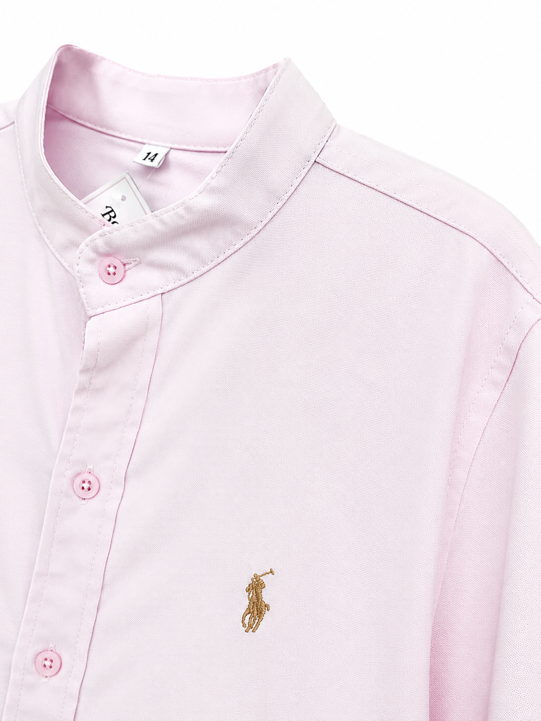 Camisa niño rosa manga larga