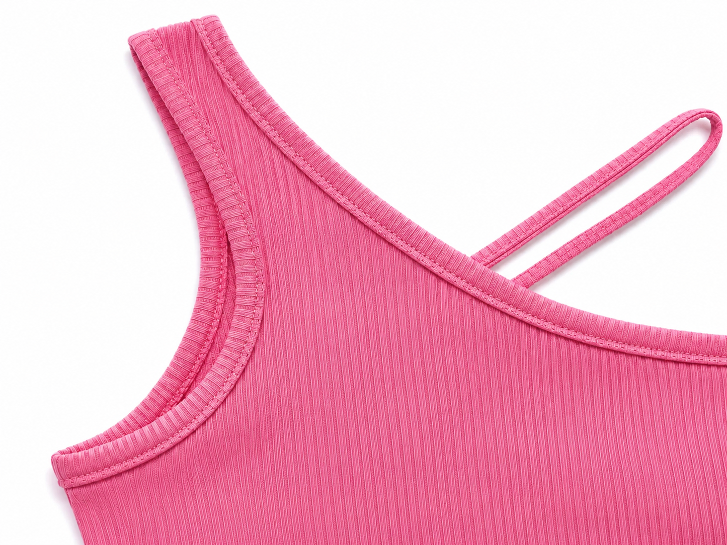 Blusa niña de un hombro rosa