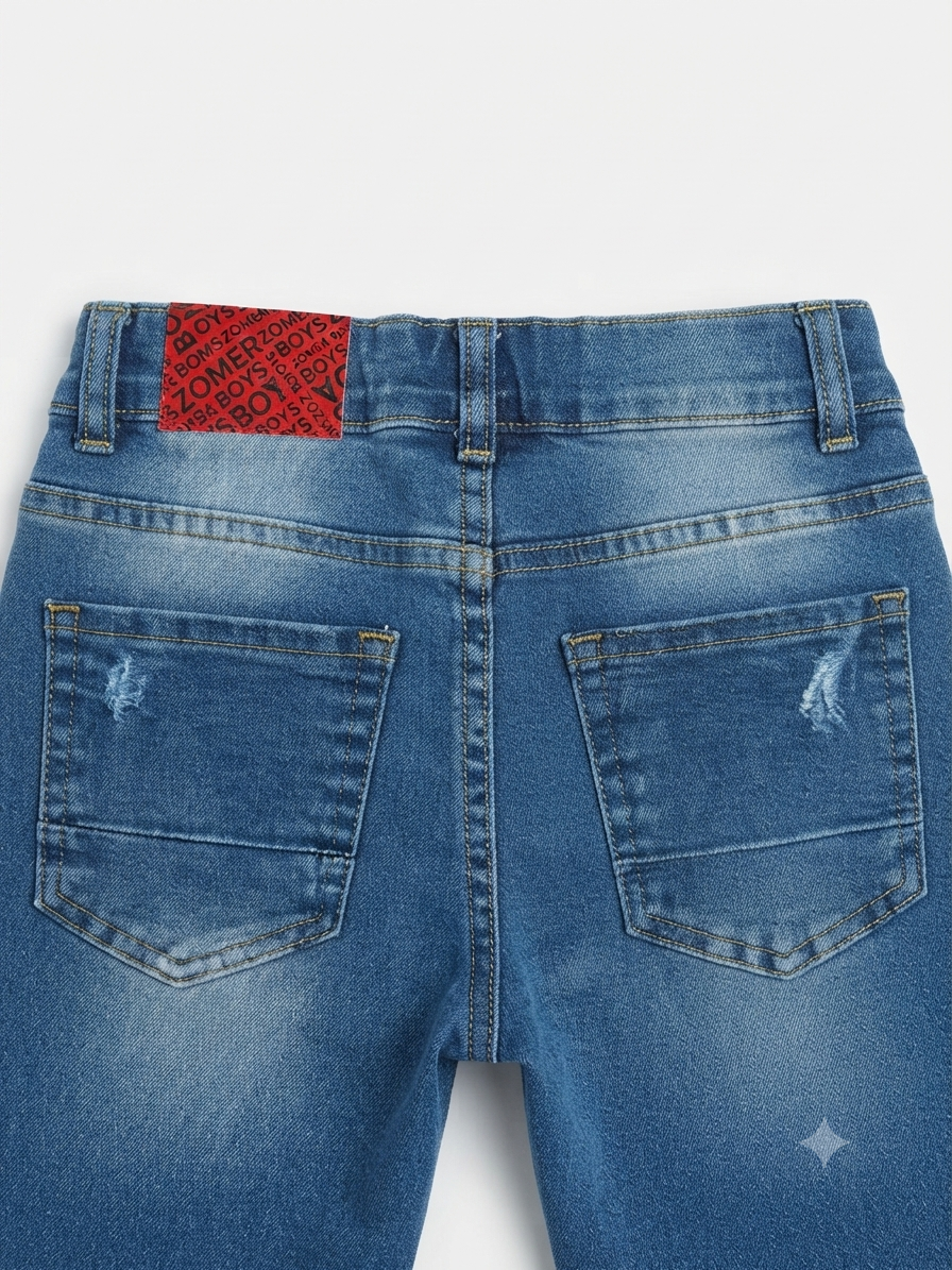 Pantalón niño jogger cargo mezclilla azul