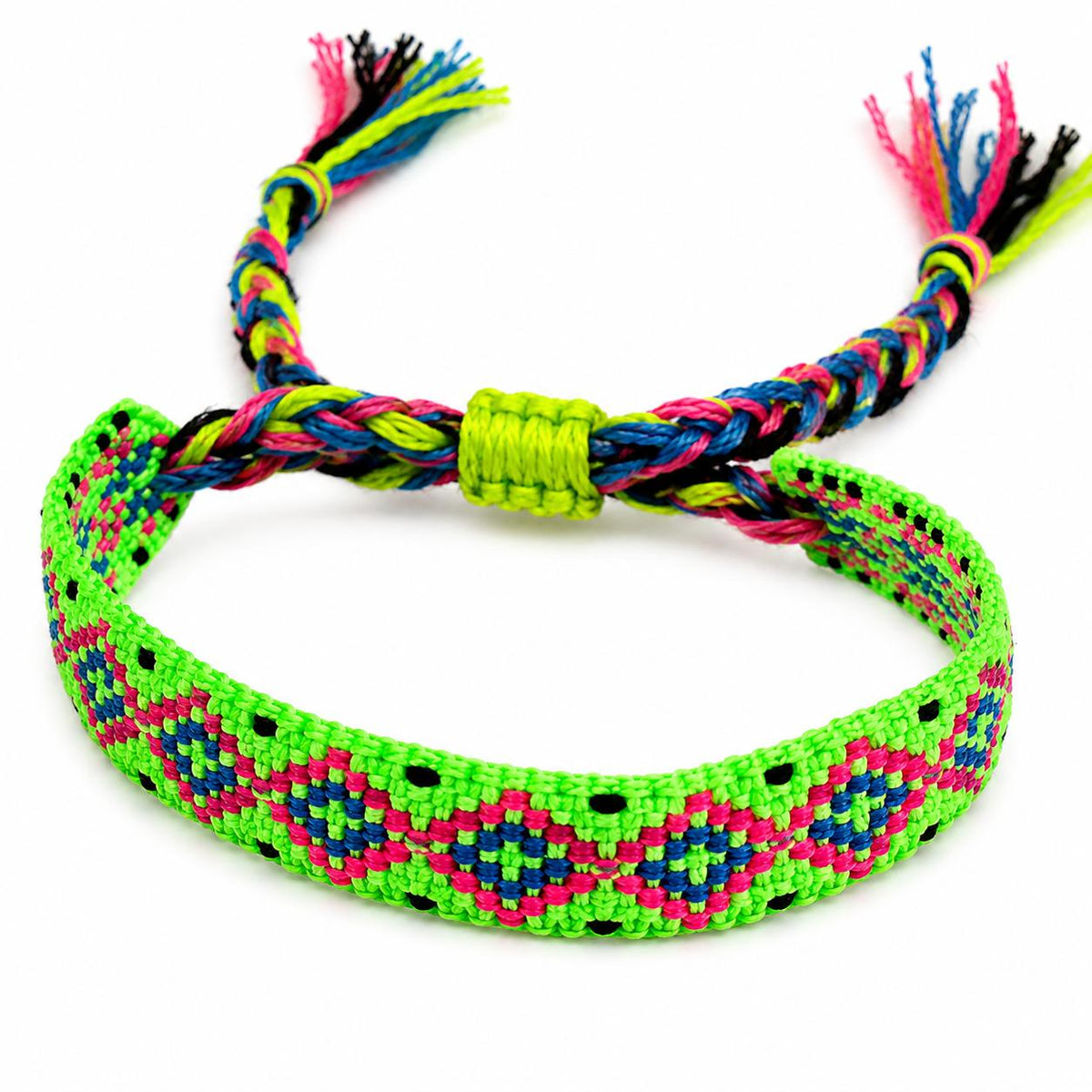Pulsera niña tejida neón 💚💖