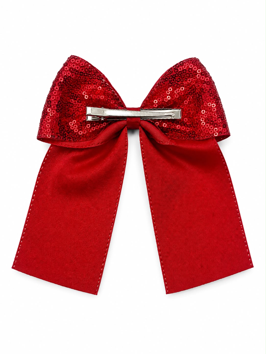 Moño niña rojo con lentejuelas y tirantes largos 🎀❤️✨