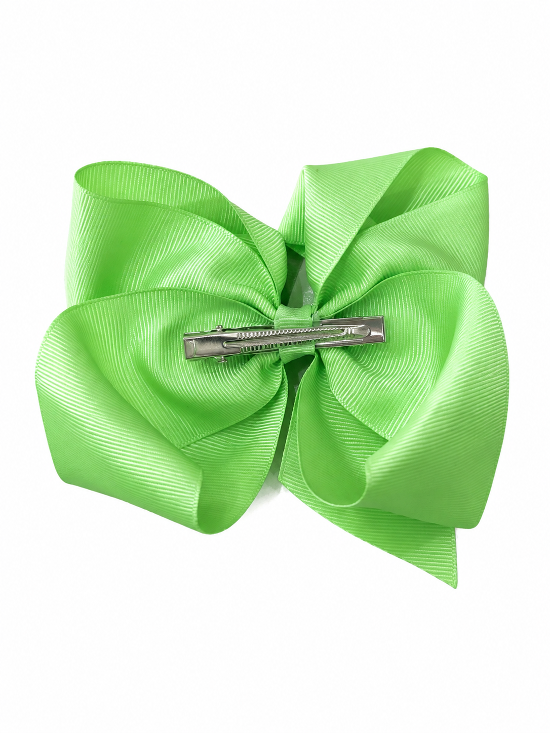 Moño para niña grande verde limón clásico 🎀