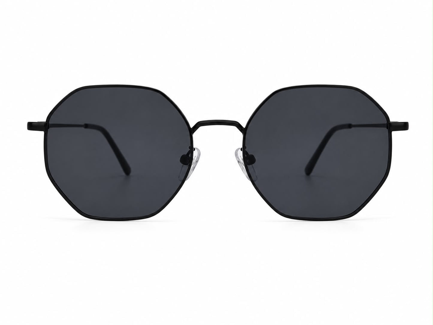 Lentes Dama hexagonales metálicos color negro