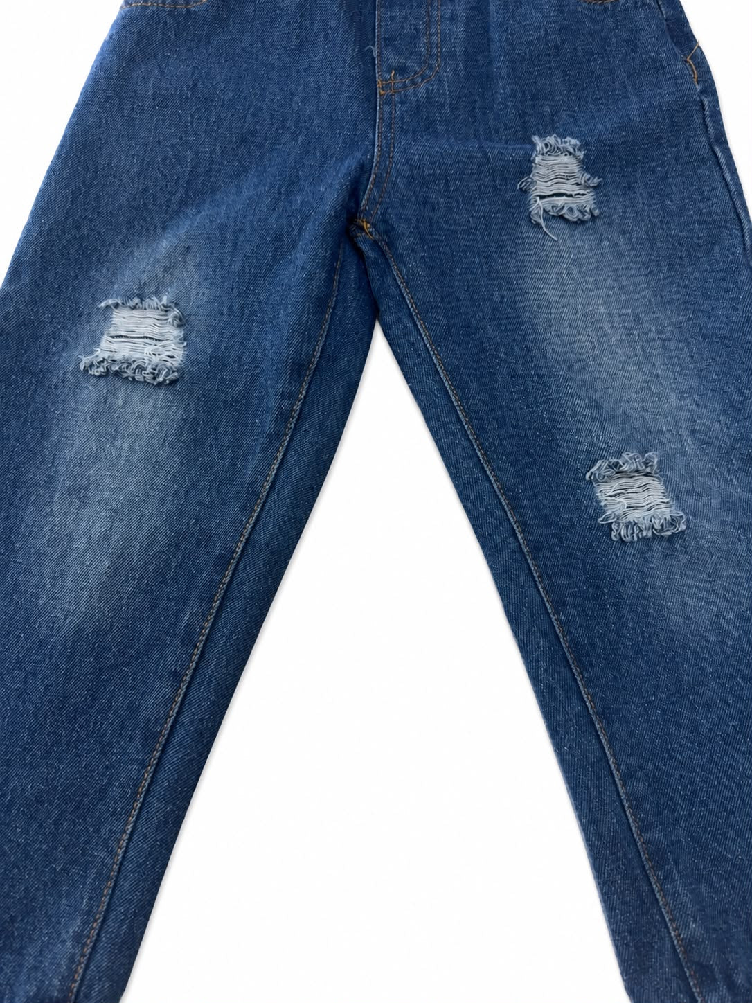 Pantalón niño mezclilla azul con roturas