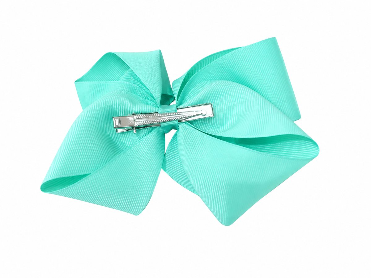 Moño para niña grande verde menta con doble lazada 🎀💚