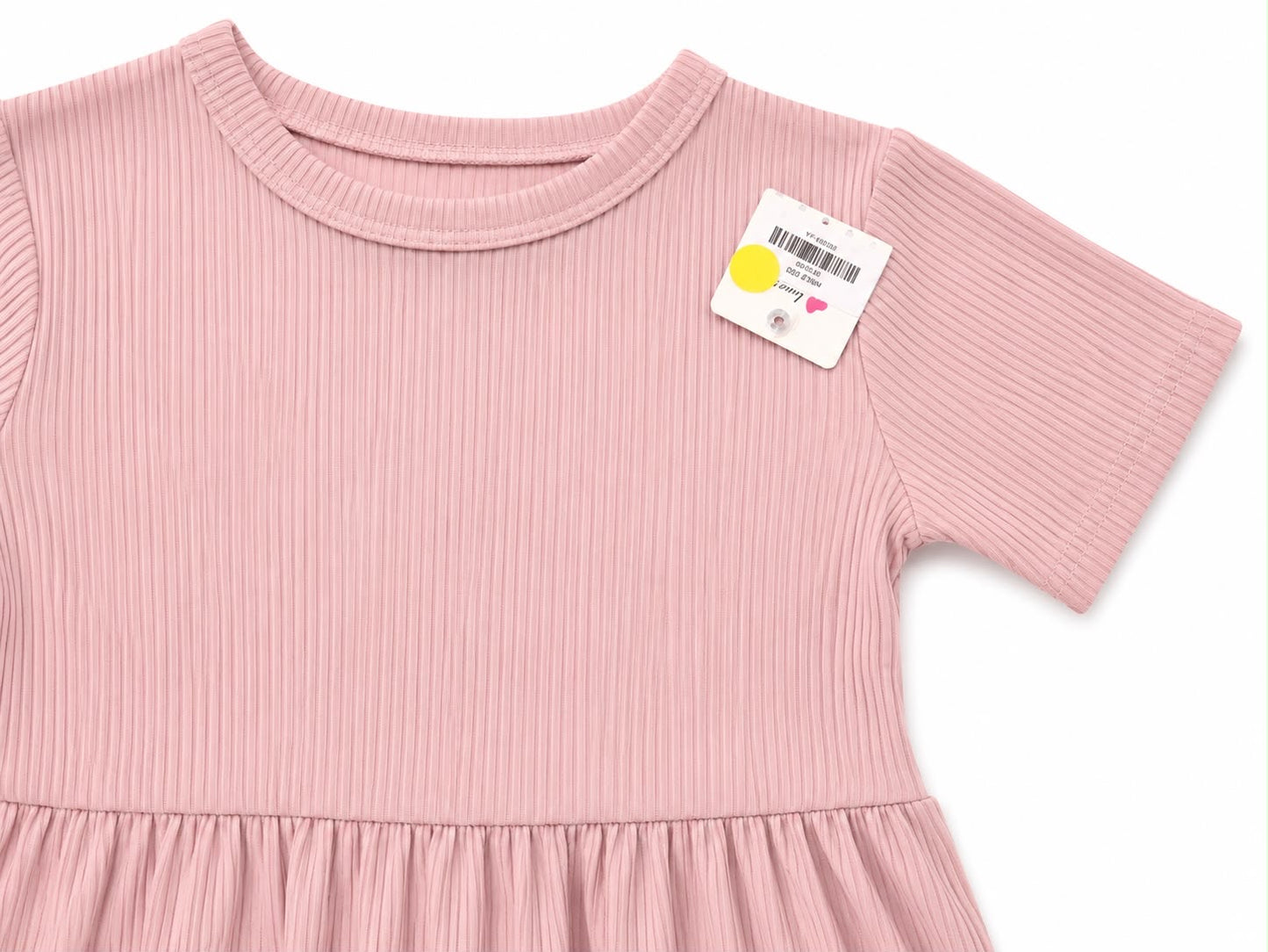 Vestido niña básico de algodón acanalado