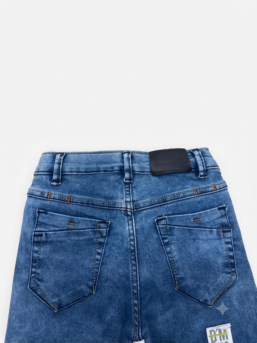 Pantalón niño de mezclilla stretch – Azul medio
