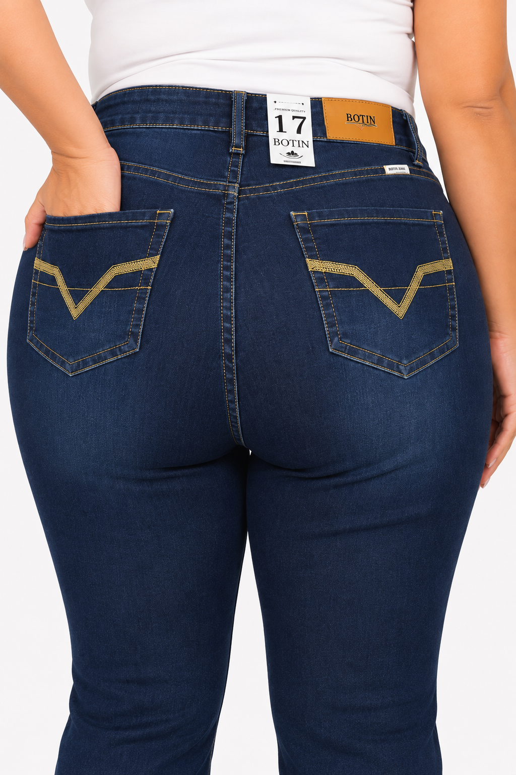 Pantalón dama mezclilla flare plus azul oscuro