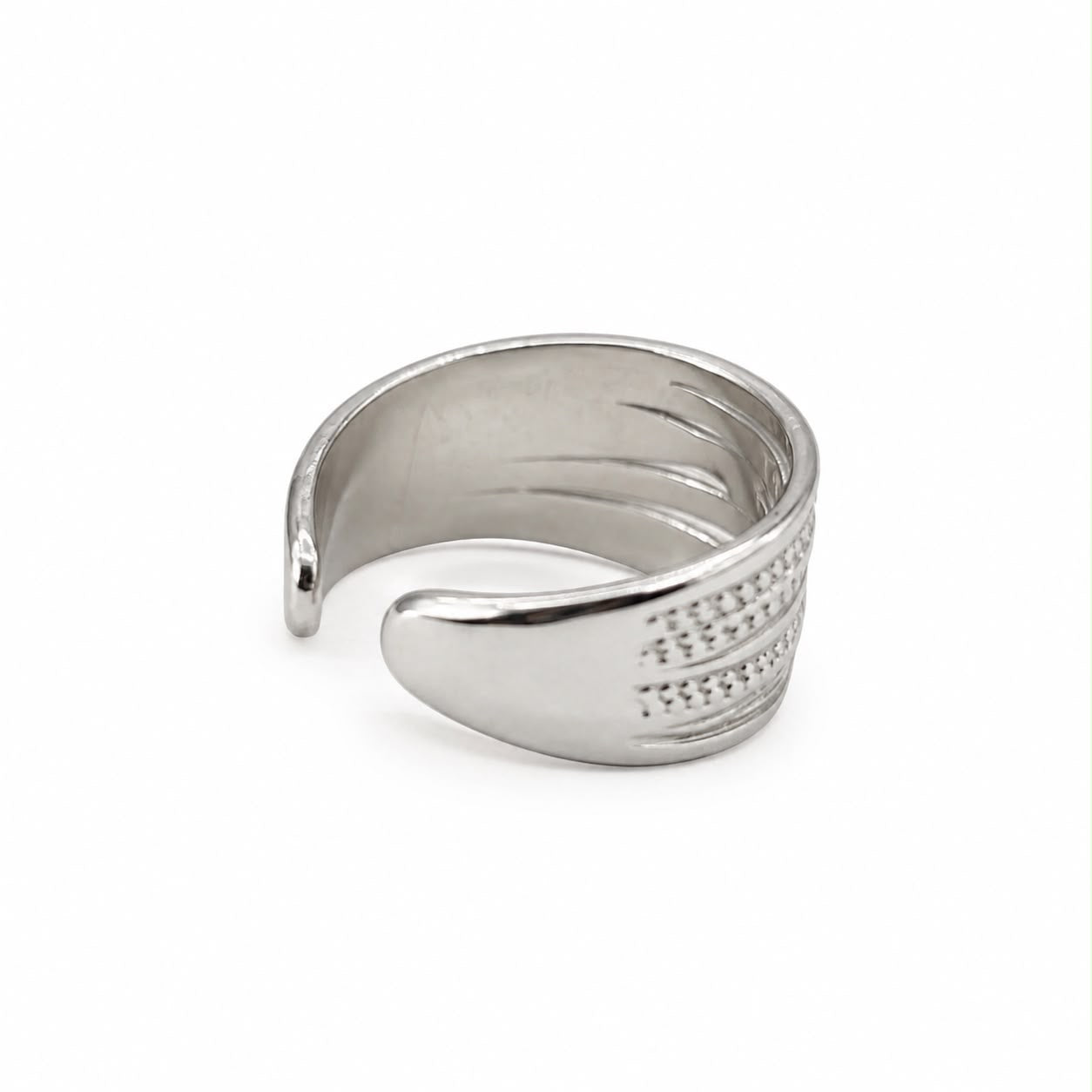 Anillos Dama plateados diseño entrelazado
