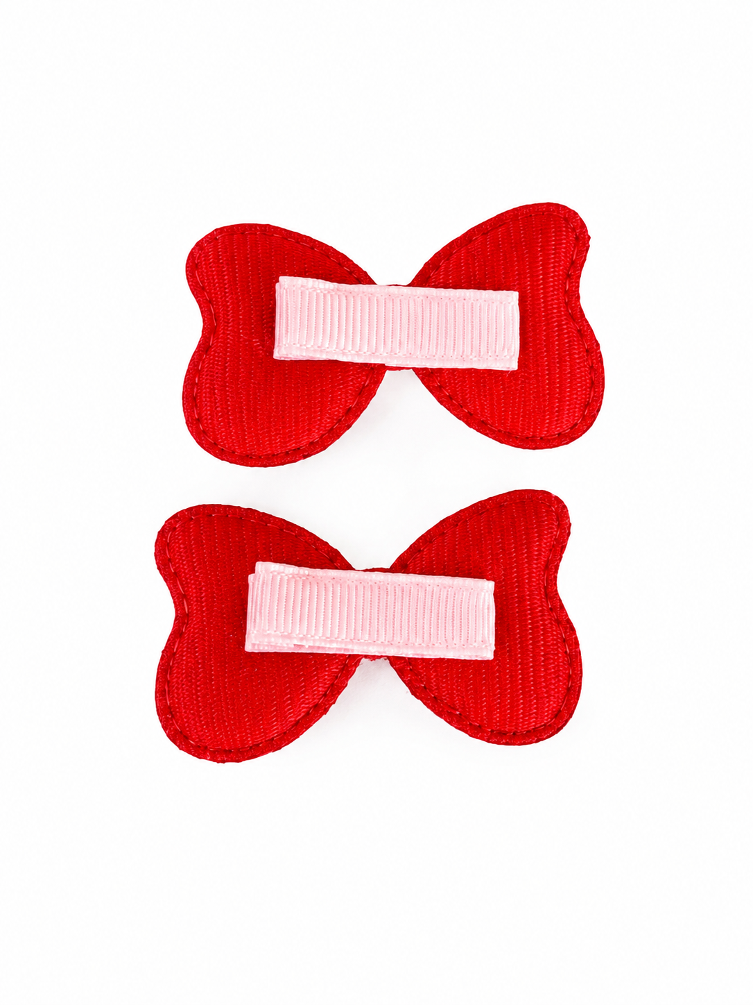 Moño par niña rojo con lentejuelas