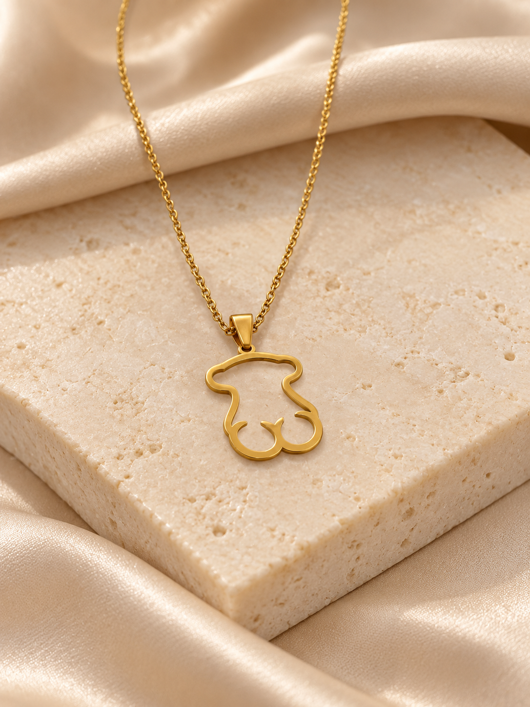 Collar accesorio dama – Dije de Osito Dorado 🧸✨