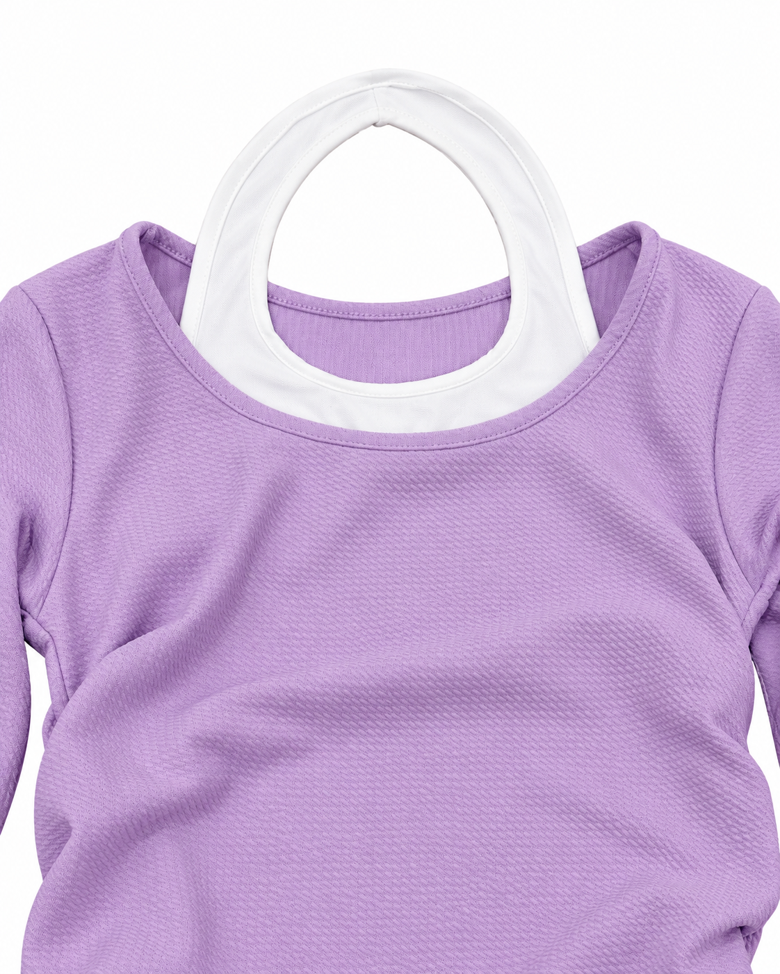 Vestido niña lila con detalle de cuello blanco 💜