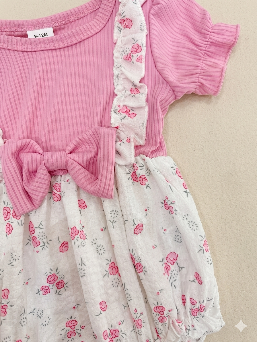 🌸 Romper Floral para Bebé con Diadema a Juego 🌸 NIÑA MESES