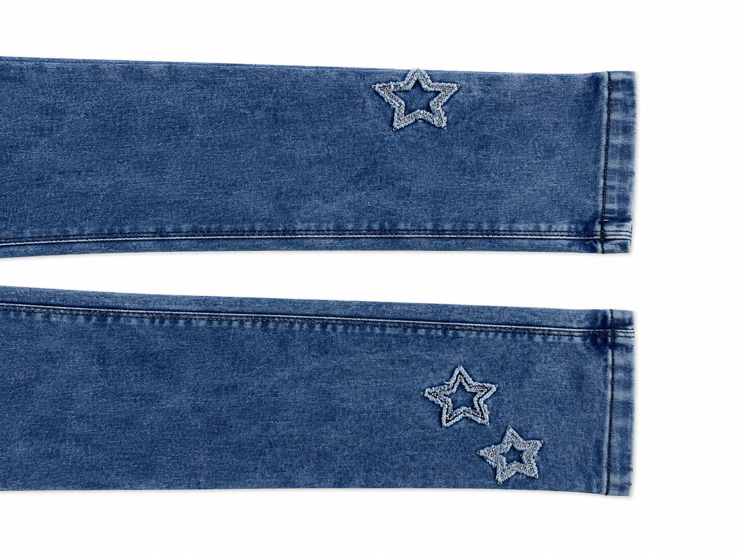 Pantalón niña mezclilla skinny con estrellas deshilachadas