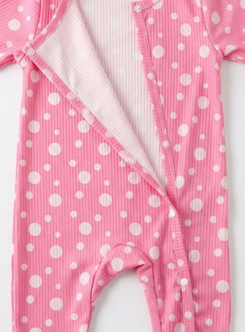 Mameluco Rosa con Lunares 💕✨ NIÑA MESES