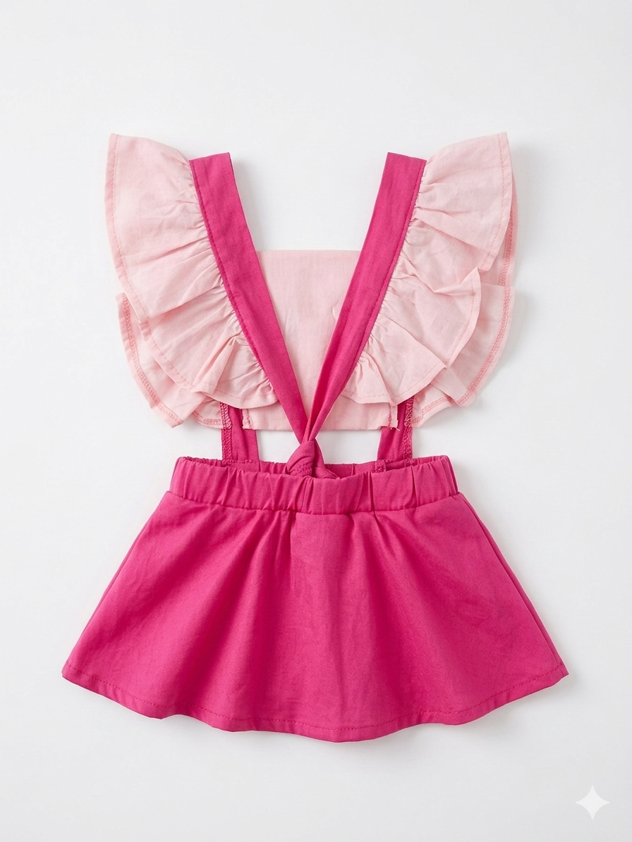 Conjunto Infantil con Falda Rosa 💖✨ NIÑA MESES
