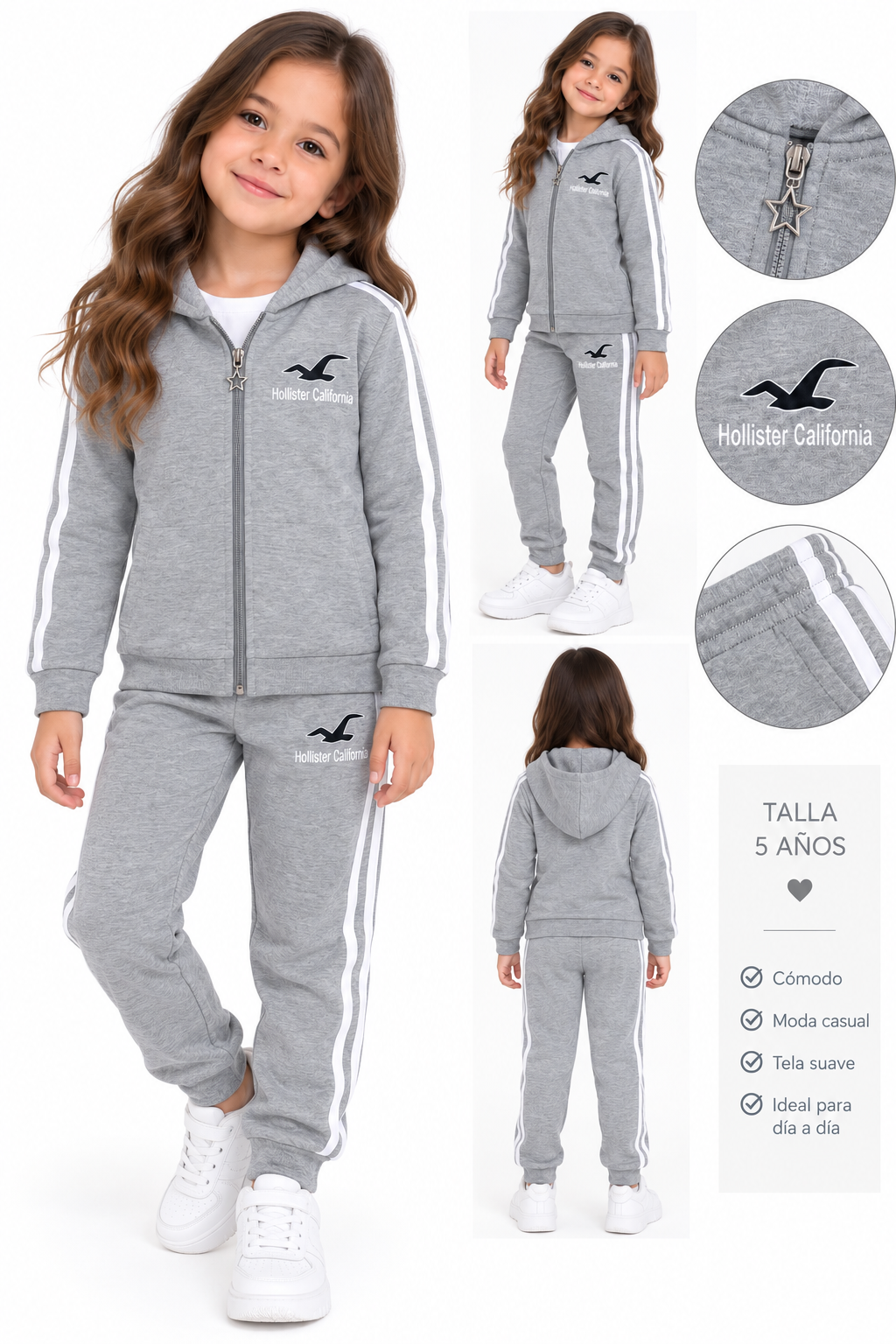 Set niña deportivo con sudadera y pantalón