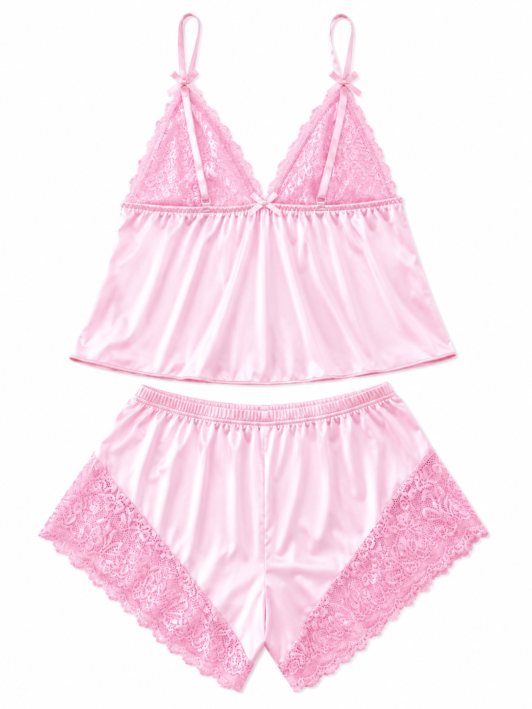 Pijama Dama Rosa con Encaje