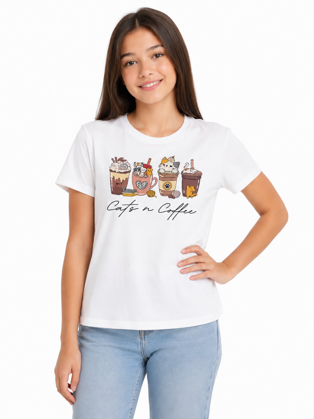 Blusa niña estampado Cats n Coffee