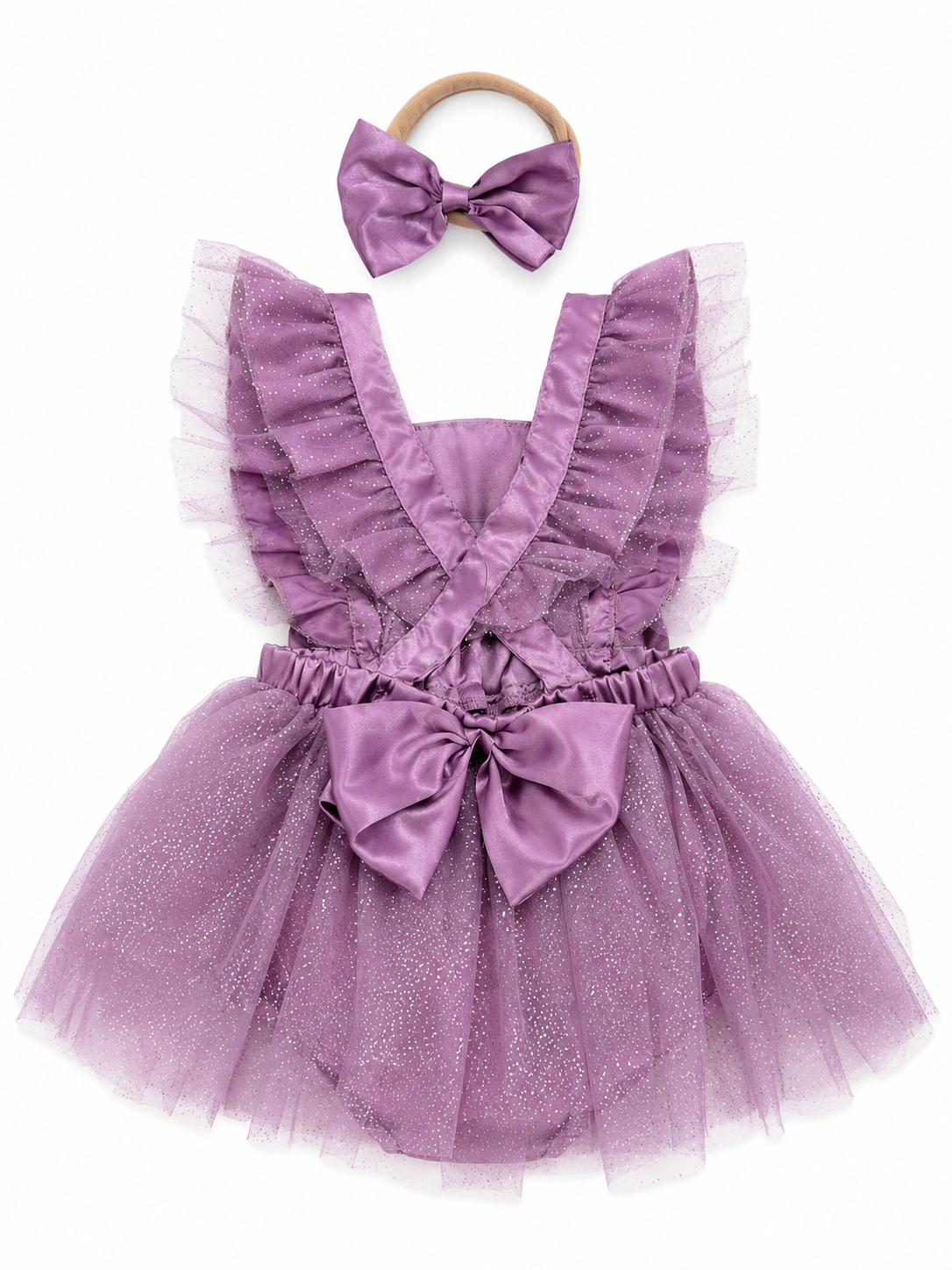 ✨ Vestido-Romper Brillos Lavanda para Bebé ✨NIÑA MESES