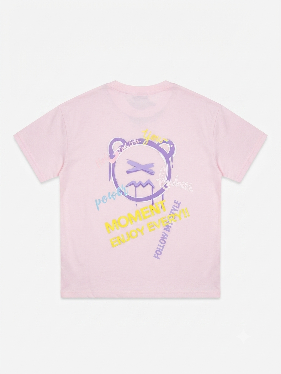 Blusa niña estampado osito lila