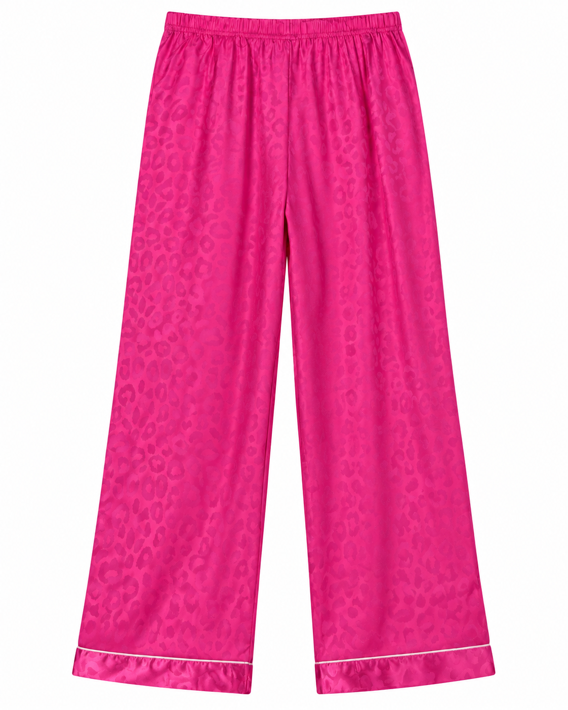 Pijama dama satinada rosa fucsia animal print