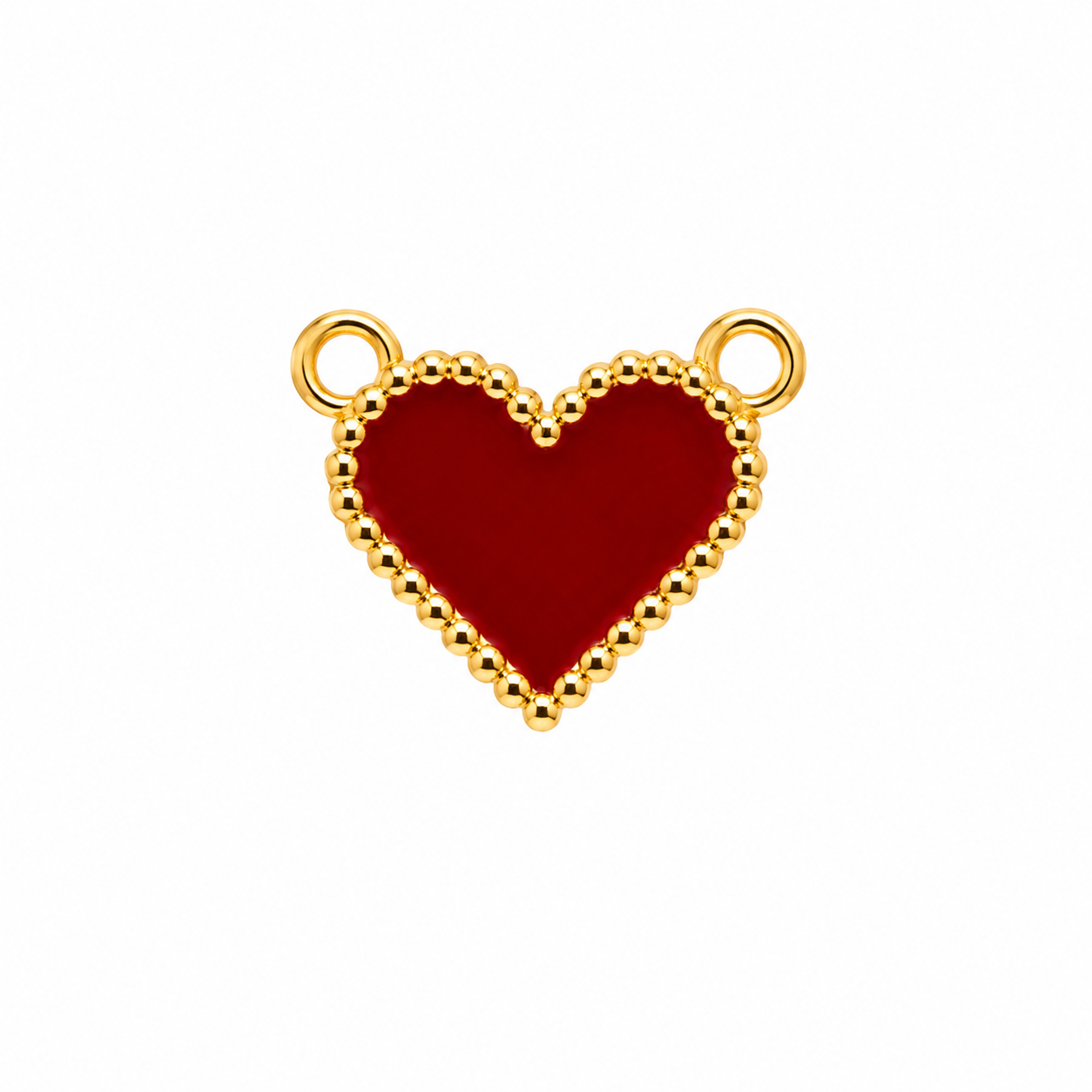 Collar accesorio Dama corazón rojo dorado