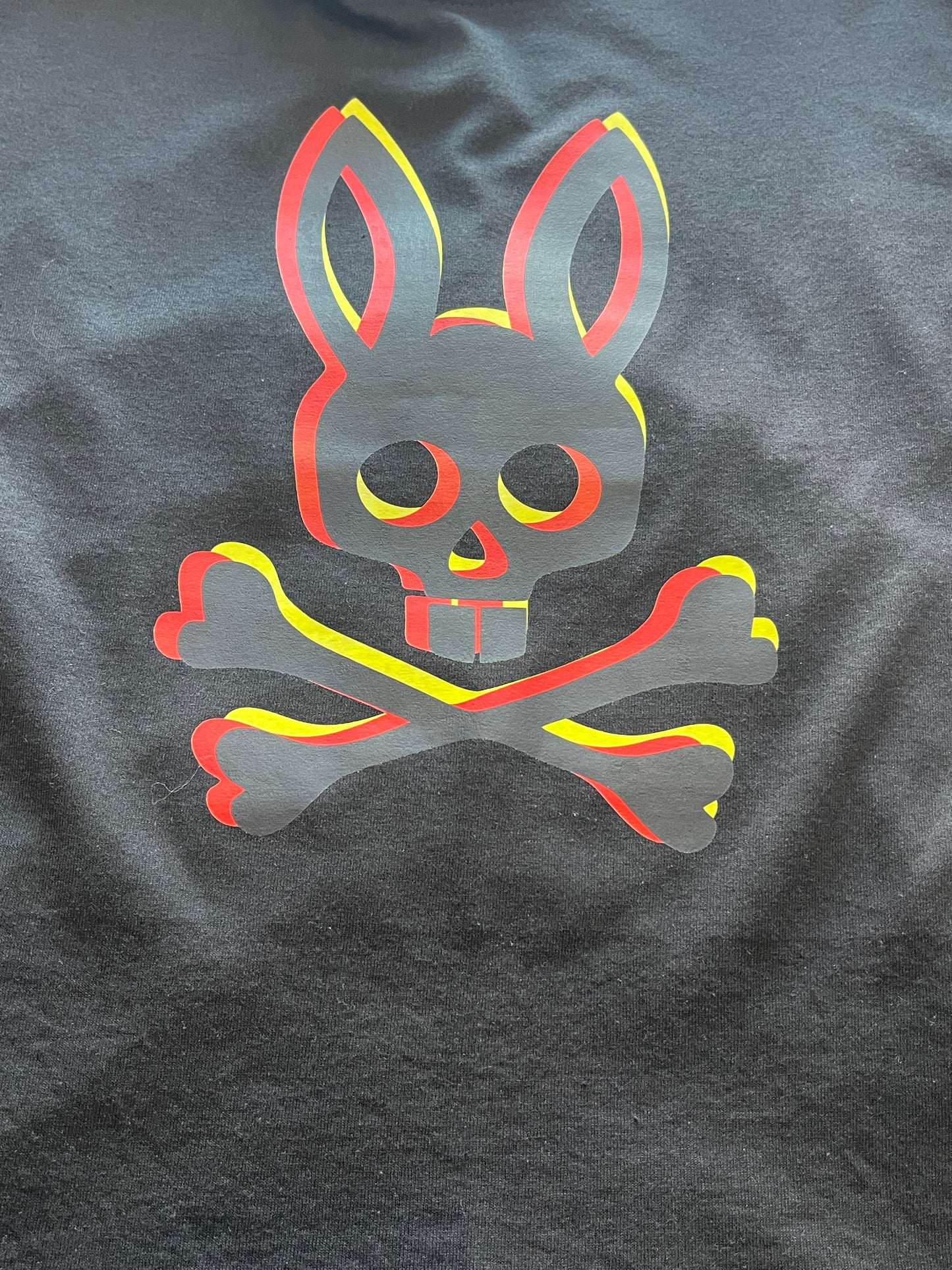 Playera caballero Extra Grande XL Psych@ Bunn@ Negra