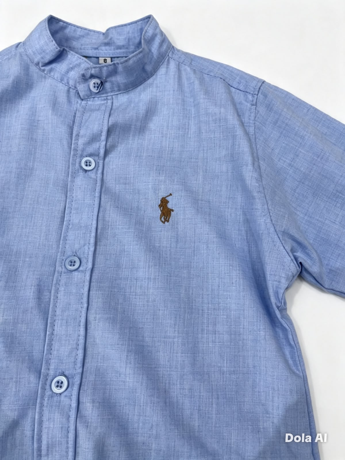 Camisa niño manga larga con cuello mao