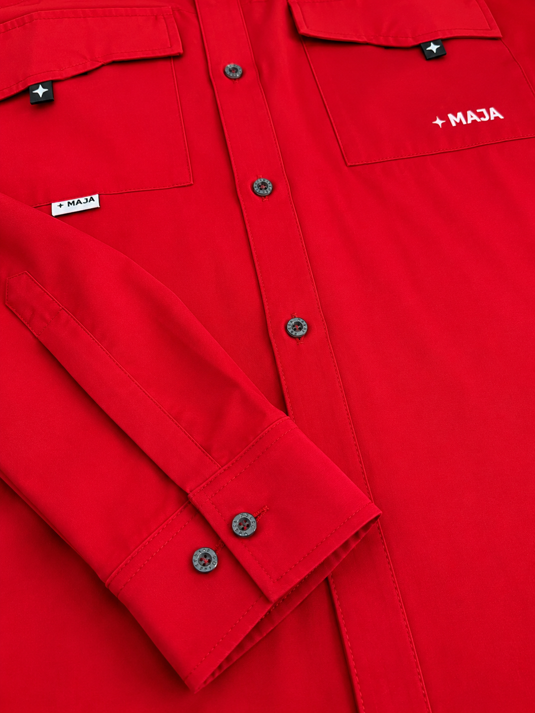 Camisa Caballero Roja Manga Larga MAJ@