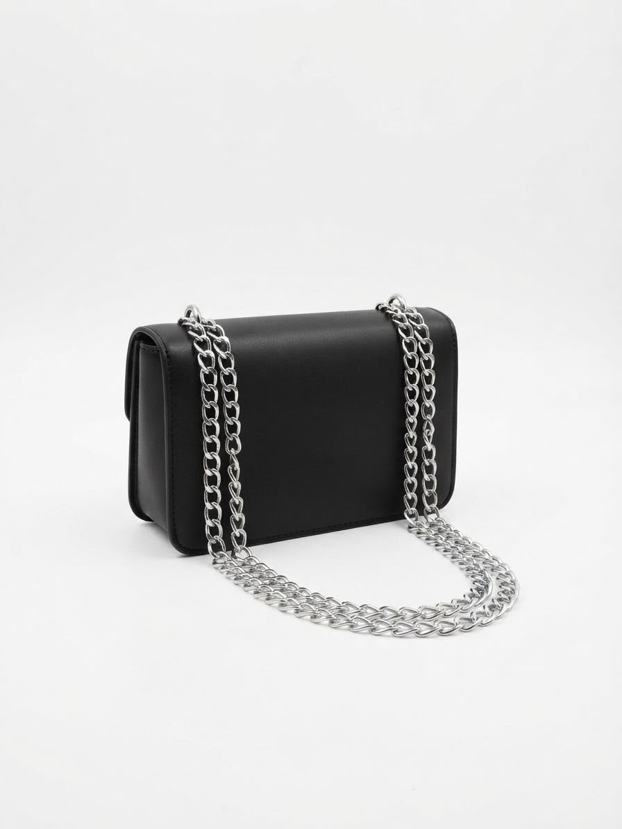 Bolsa dama elegante con cadena y detalle de pedrería ✨