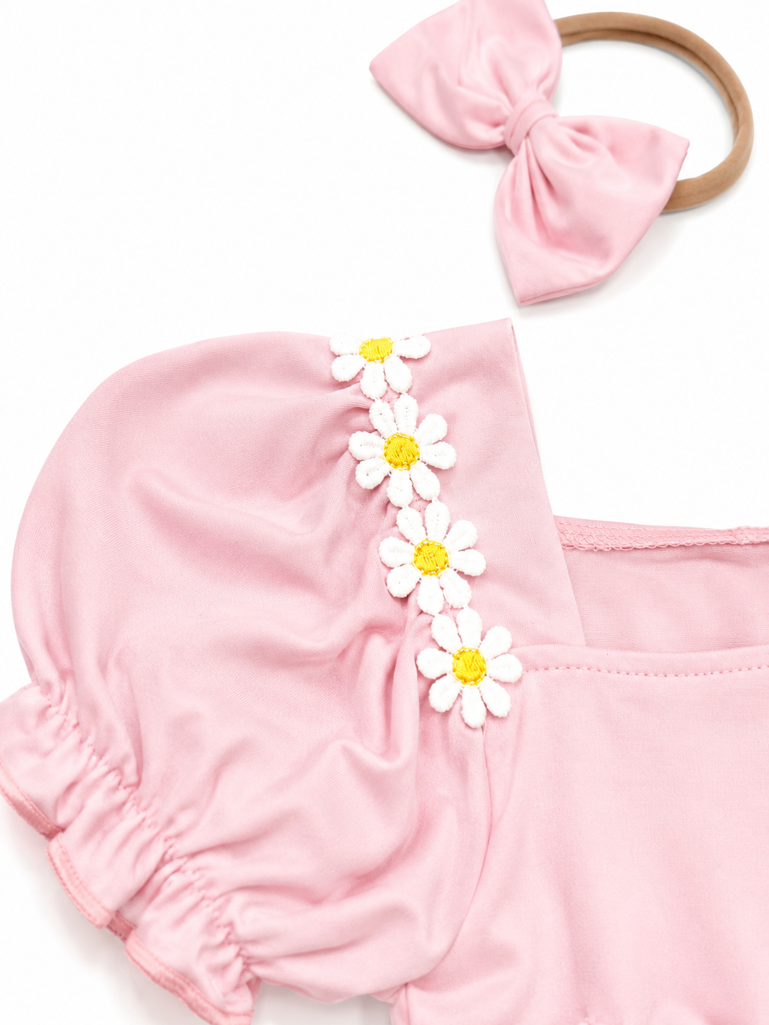 Vestido Mameluco para Bebé con Diadema Floral Rosa NIÑA MESES