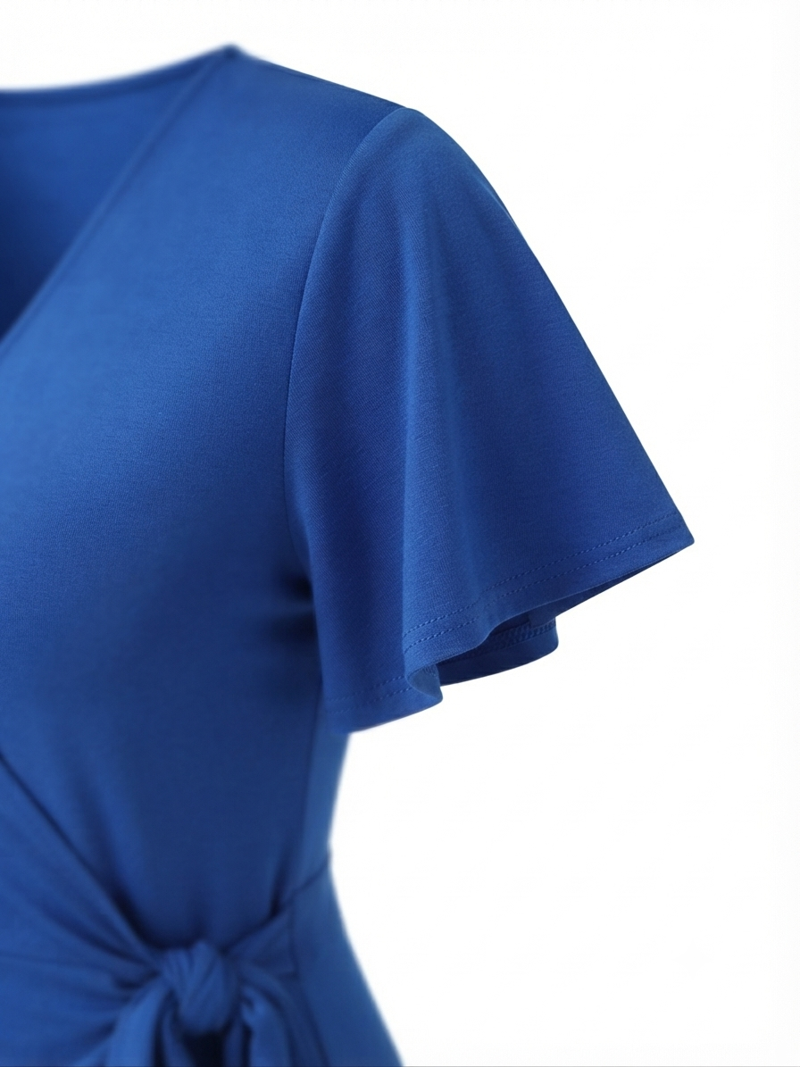 Vestido Dama azul rey cruzado