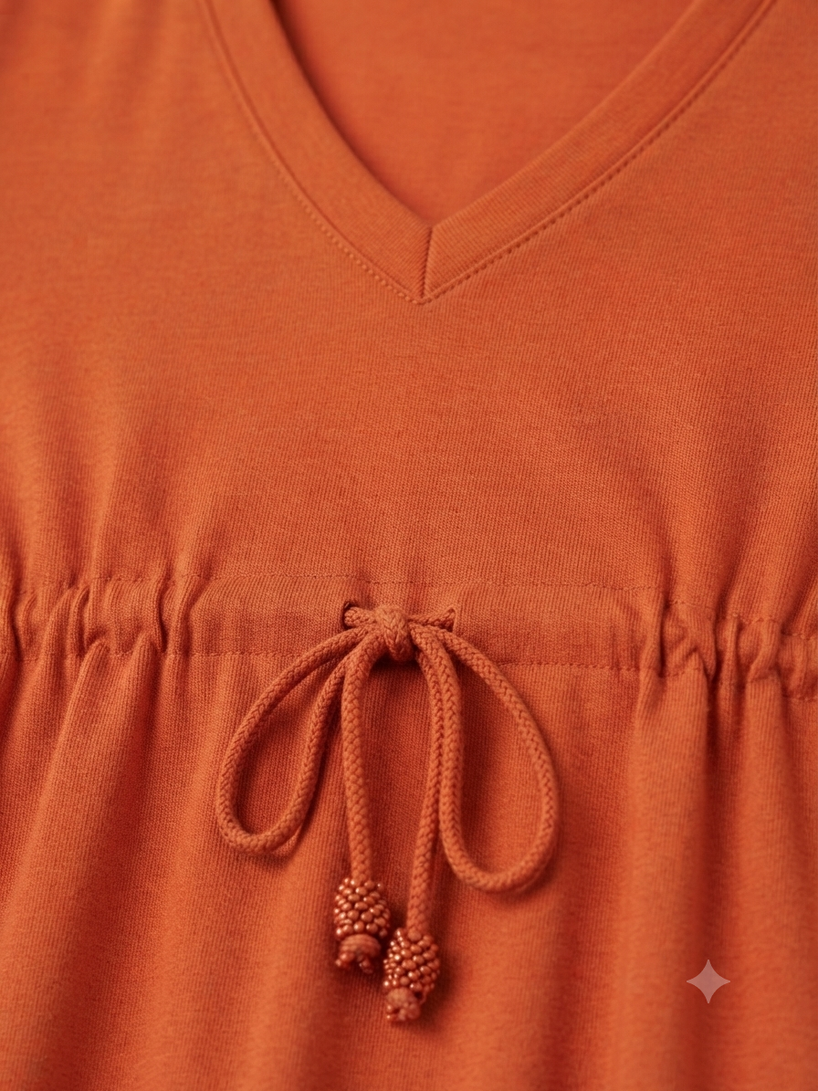 Vestido Dama terracota cintura ajustable