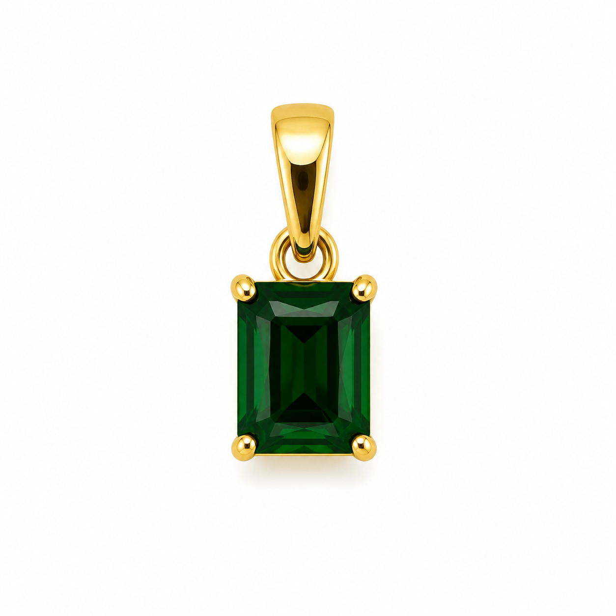 Collar dama piedra verde dorada