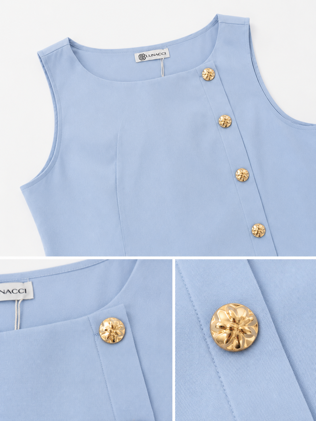 Conjunto Dama azul cielo blusa y pantalón