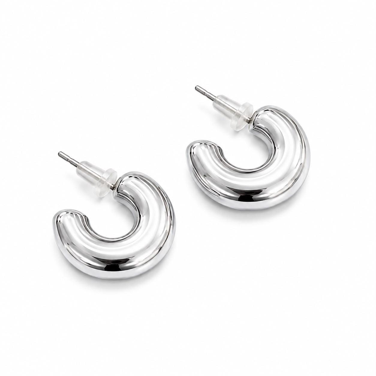 Aretes Arracadas Plateadas Clásicas ✨