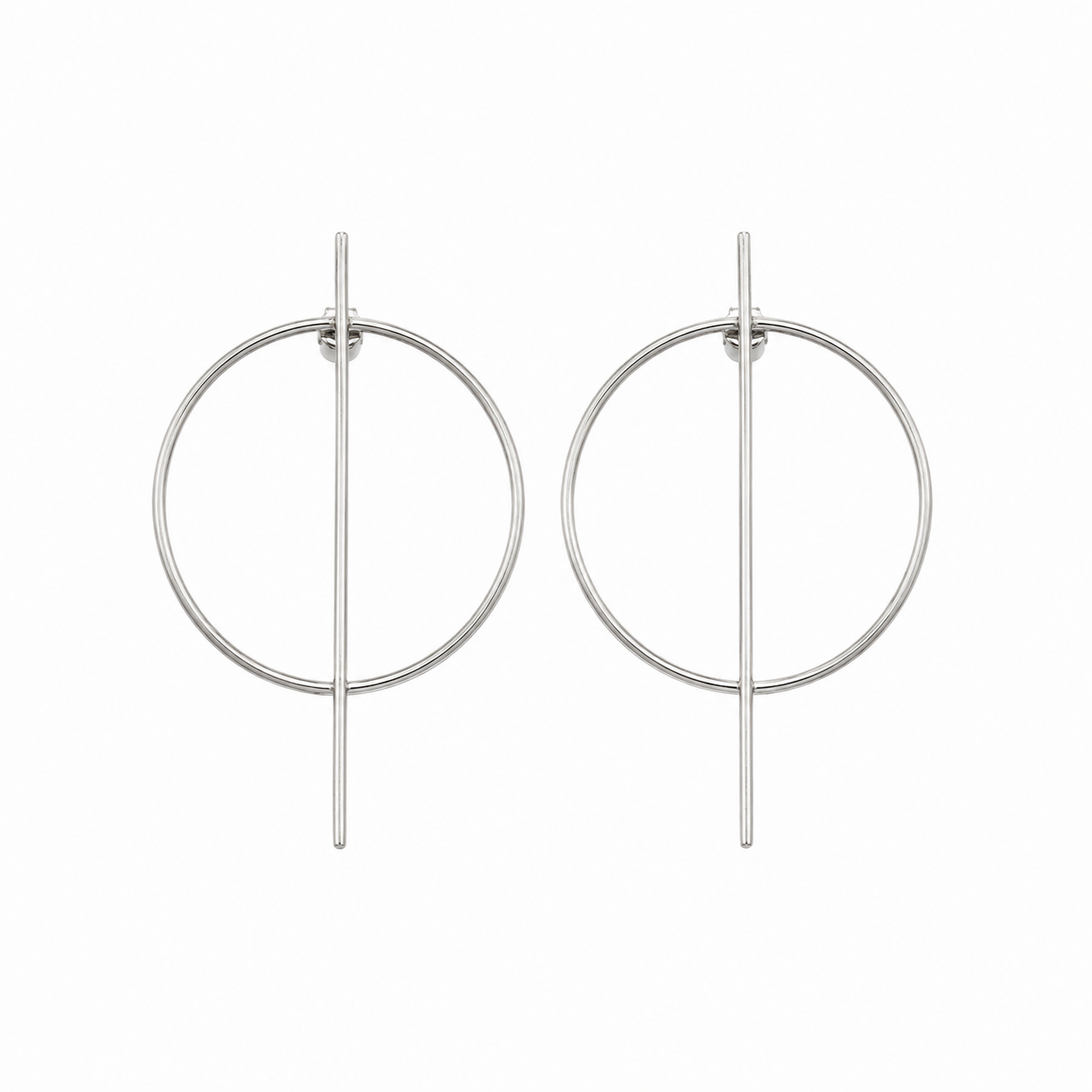 ✨ Aretes Plateados Geométricos Minimalistas ✨