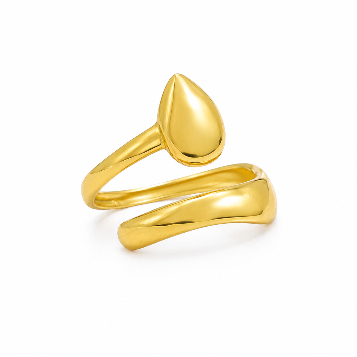 Anillo Dama dorado diseño de gota