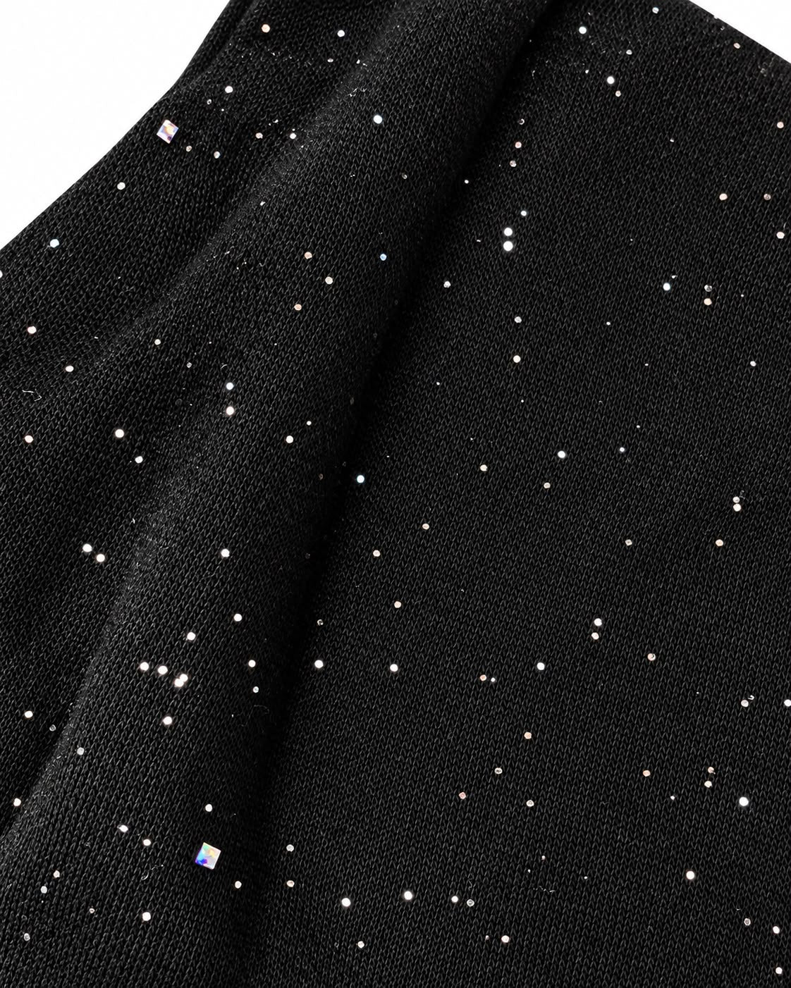 Vestido niña negro con brillos, manga larga y cintura marcada ✨🖤