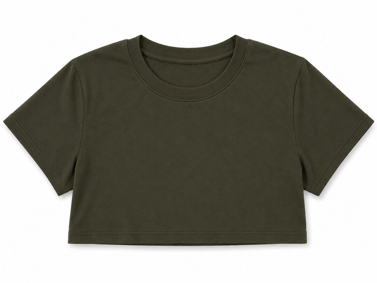 Conjunto Dama 2 Piezas Color Verde Olivo – Body de Encaje + Crop Top